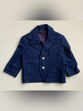 Vintage 60s Kids Navy Button-Front Blazer Jacket
